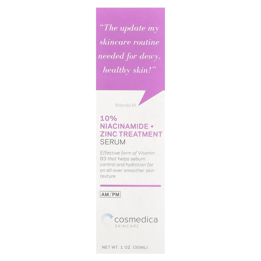 Cosmedica Skincare, лечебная сыворотка с 10% никотинамидом и цинком, 30 мл (1 унция)