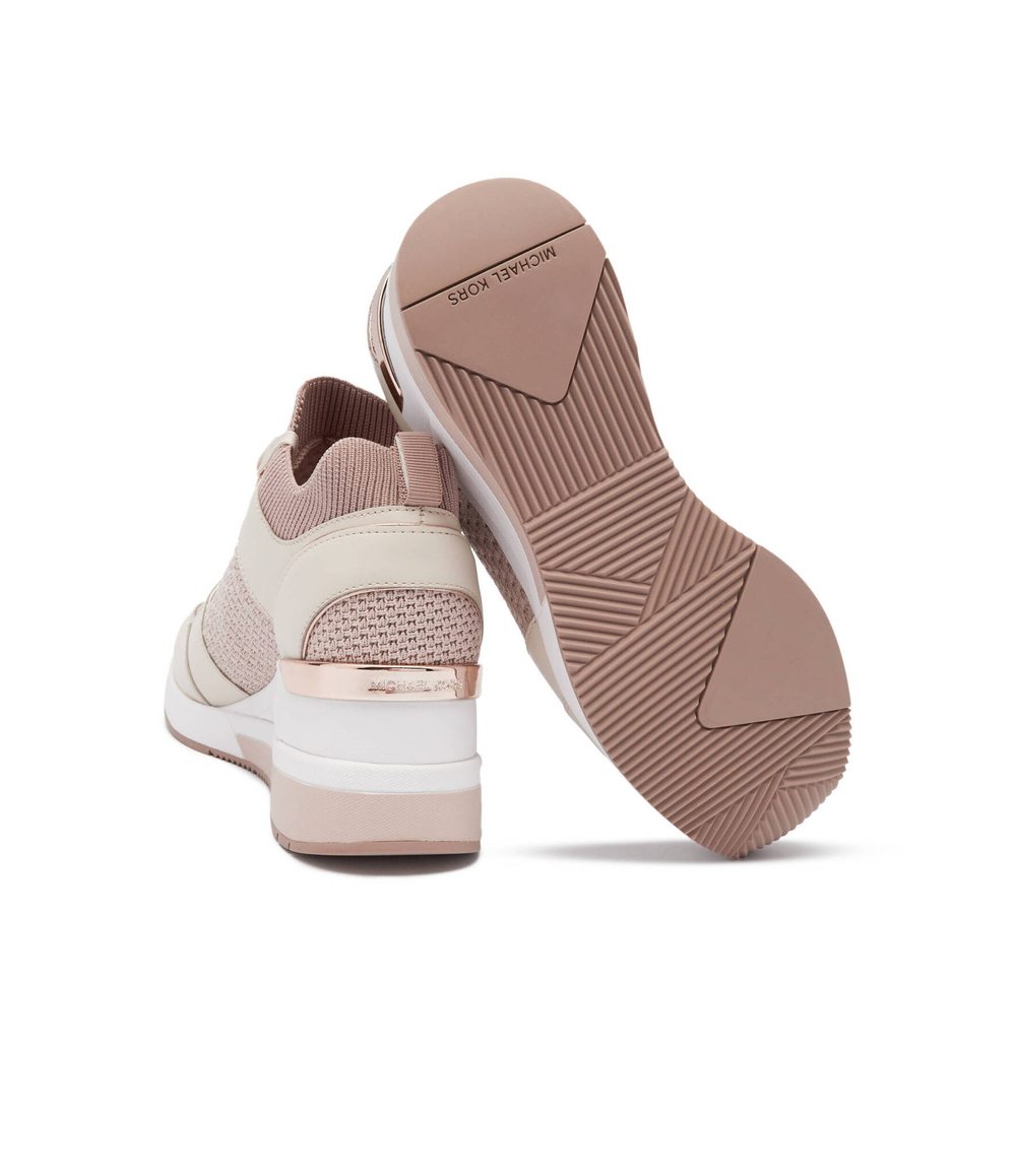 Кожаные кроссовки georgie knit trainer Michael Kors - бежевый(43S4GEFS1D)