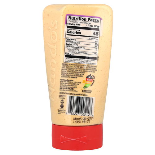 NANDO'S, Perinaise, пикантный и пряный майонез, чеснок, средний вкус, 255 мл (8 жидк. Унций)