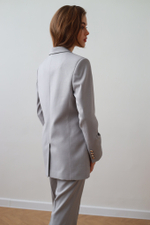 Пиджак полуприлегающий серый из итальянской вискозы