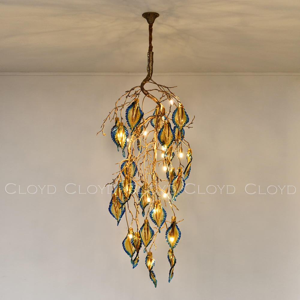 Люстра Cloyd MAORI C14 / выс. 200 см - латунь (арт.11097)