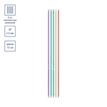 Спицы GAMMA 5-ти компл. чулочные цветные CKN5 алюминий d 2.0 мм 15 см 5 шт цветные