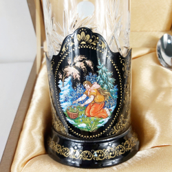 Чайный набор "Двенадцать месяцев" (Ручная роспись Палех)