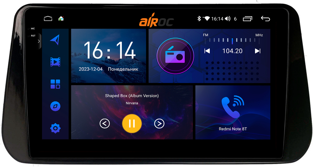 Магнитола для Hyundai Santa Fe 2020+ - AIROC 2K RI-2039 Android 12, QLed+2K, ТОП процессор, 8/128Гб, CarPlay, SIM-слот