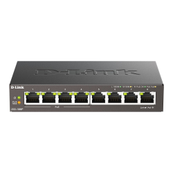 Коммутатор D-Link DGS-1008P / F3A Неуправляемый коммутатор с 8 портами 10 / 100 / 1000Base-T (4 порта PoE 802.3af / at, PoE-бюджет 60 Вт)