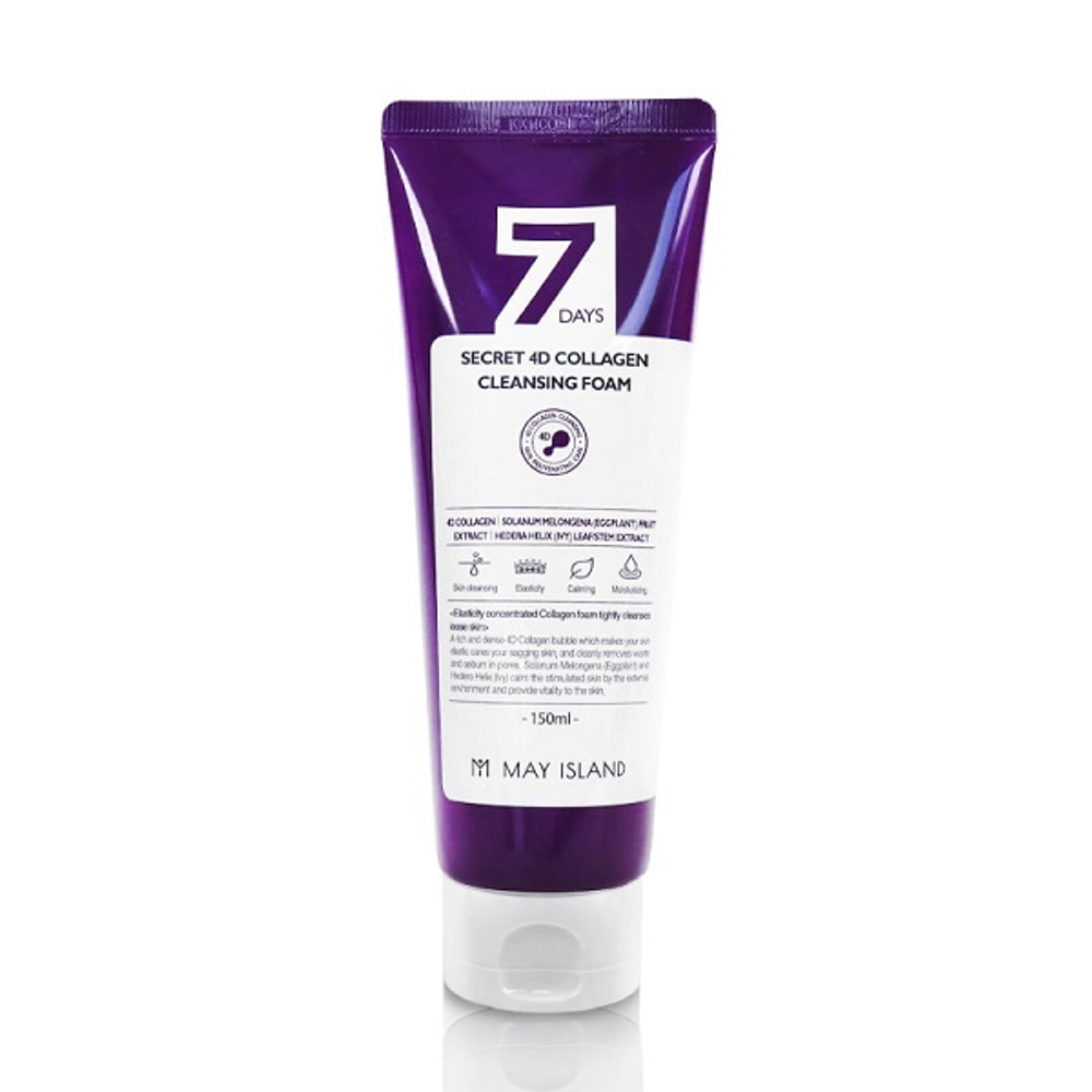 Укрепляющая пенка для умывания с Коллагеном May Island 7-Days Secret Collagen 4D Cleansing Foam 150мл