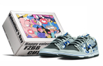 [Custom sneakers] NBA x Nike Dunk Low Valentine's Day Limited Gift Box Deconstruct Klein Blue Graffiti Little Daisy Low Panel Shoes Men's Black and White Grey Blue