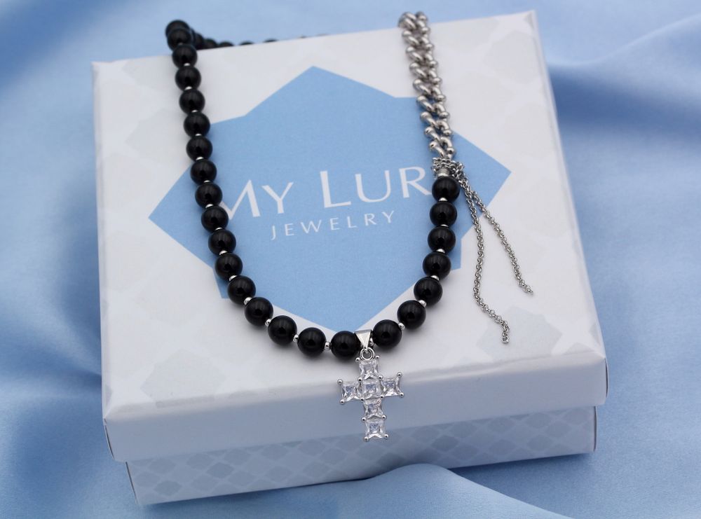 Колье Agata silver