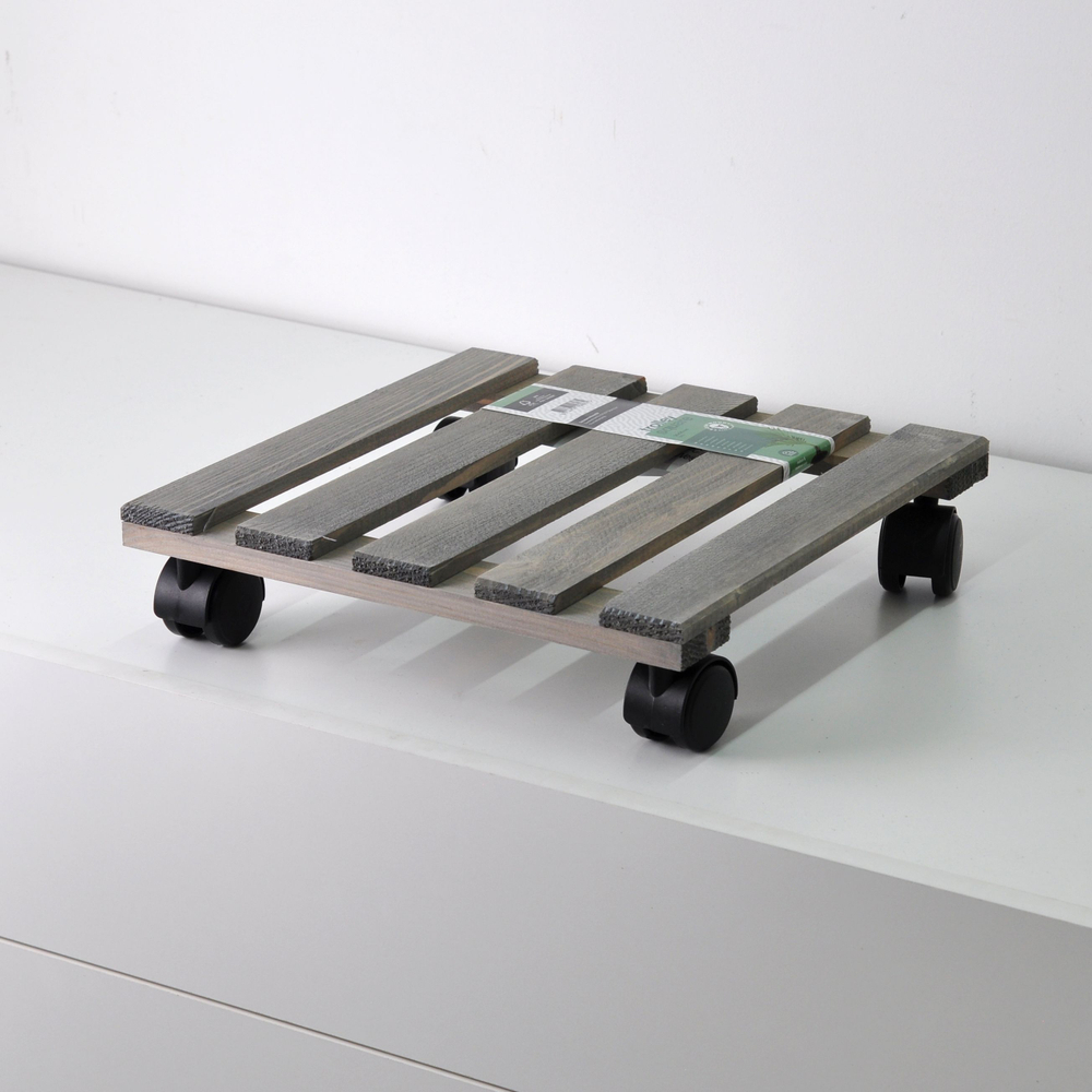 Подставка для цветов Флорель деревянная, в стиле рустик (состаренный), серая