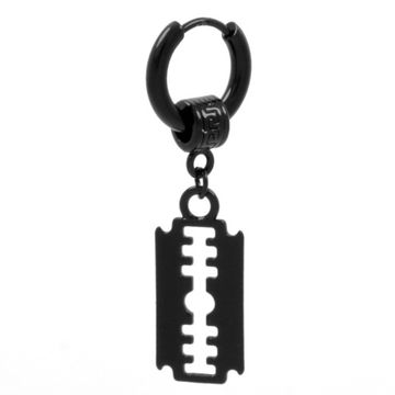 Серьга с подвеской Лезвие черное (050)