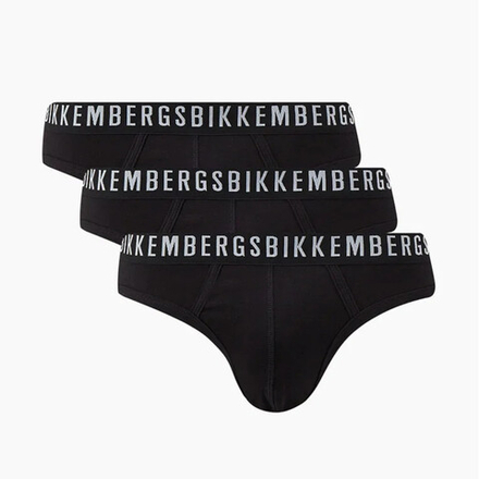 Мужские трусы брифы черные набор 3 в 1 Bikkembergs CLASSIC BKK1USP02TR