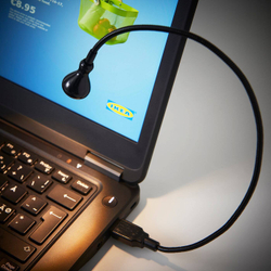 IKEA JANSJÖ  (ИКЕА ЙАНСЙÖ)  -  Светодиодная лампа USB, черная, 38 см