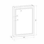 Зеркальный шкаф MIXLINE "Симпл" 500*700 (ШВ) универсальный,механический выкл., светодиодная подсветк