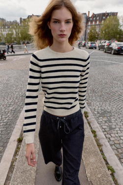 ZARA ДЖЕМПЕР В ПОЛОСКУ, ПЕСОЧНЫЙ/СИНИЙ