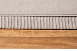 "Канны" правый модуль плетеный из роупа, основание дуб, роуп бежевый круглый, ткань бежевая 052