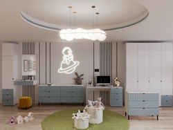 Шкаф для одежды, шкаф белый,синий, Окленд 79-657-Т