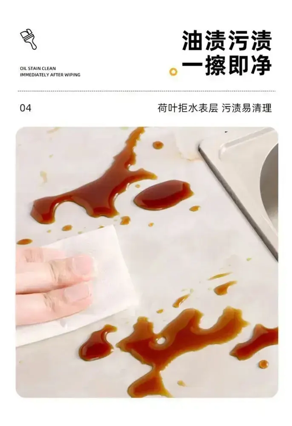 Обои для кухонного стола: маслостойкие к загрязнению, высокотемпературные, влагонепроницаемые, плесеноустойчивые, 0,6 х 1 м