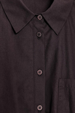 ZARA КОРОТКАЯ РУБАШКА ИЗ ПОПЛИНА, КОРИЧНЕВЫЙ