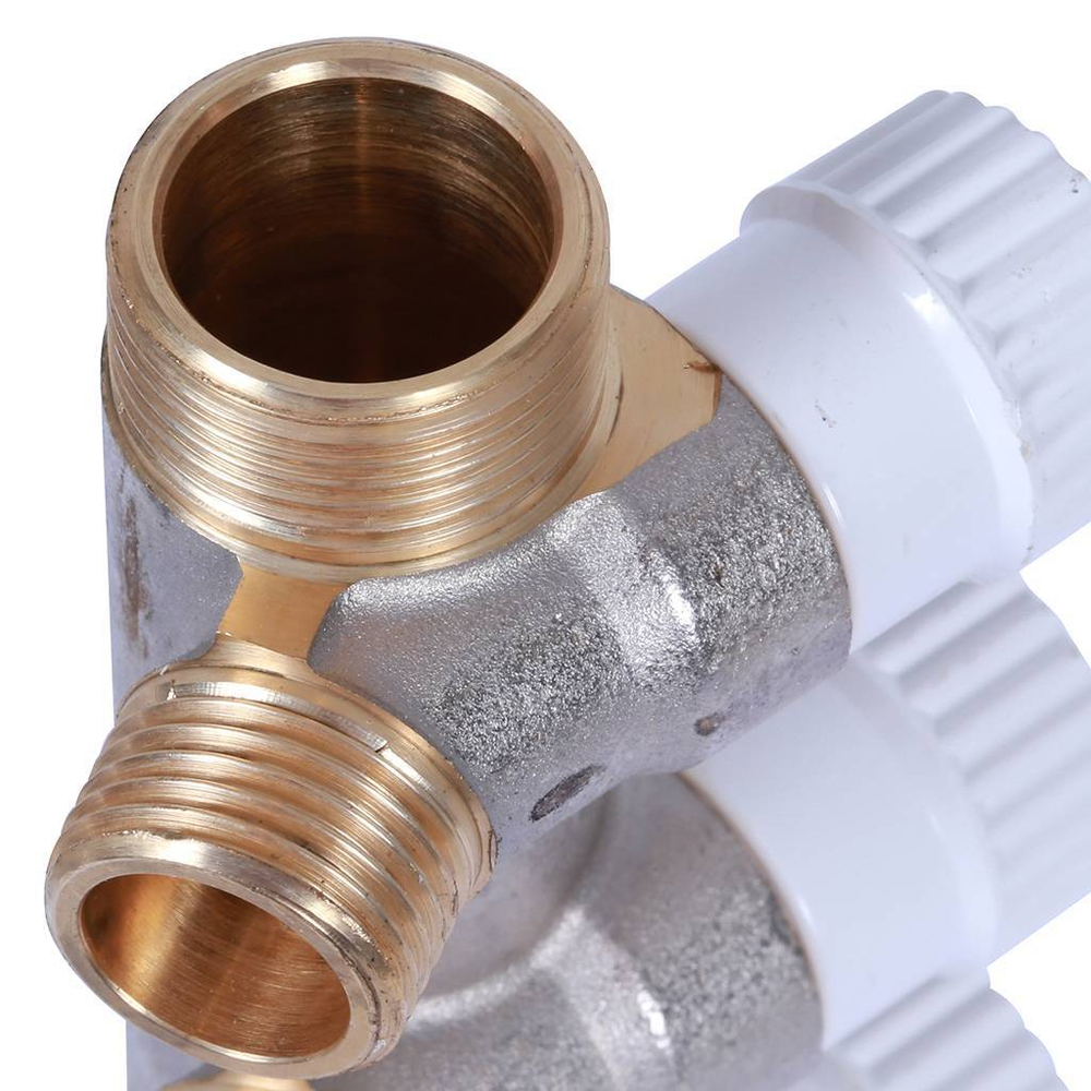 Коллектор распределительный  3/4", 4 отвода 1/2" плоское уплотнение