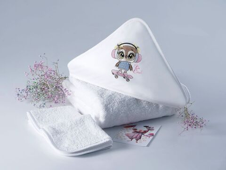 Набор полотенец для новорожденных 120х120 Claire Batiste Atelier Smart Girl с капюшоном и салфетками