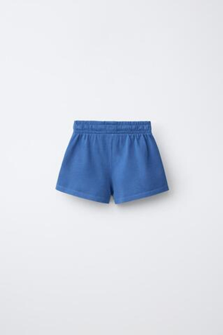 ZARA ШОРТЫ ИЗ МЯГКОЙ ТКАНИ, СИНИЙ
