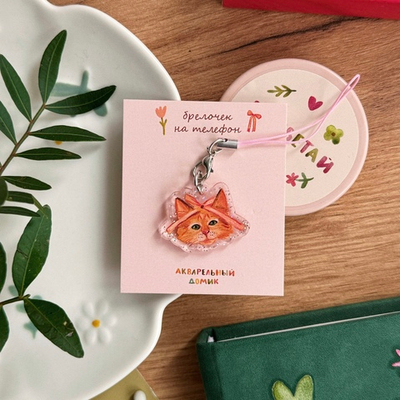 брелок "котёнок с бантиком"