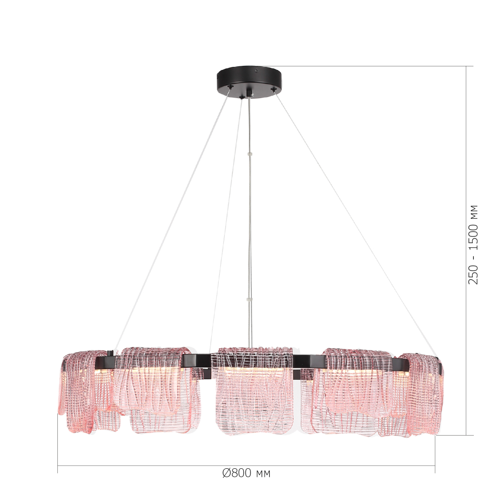 SL6021.403.66 Светильник подвесной ST-Luce черный/розовый LED 1*66W 4000K VOILE