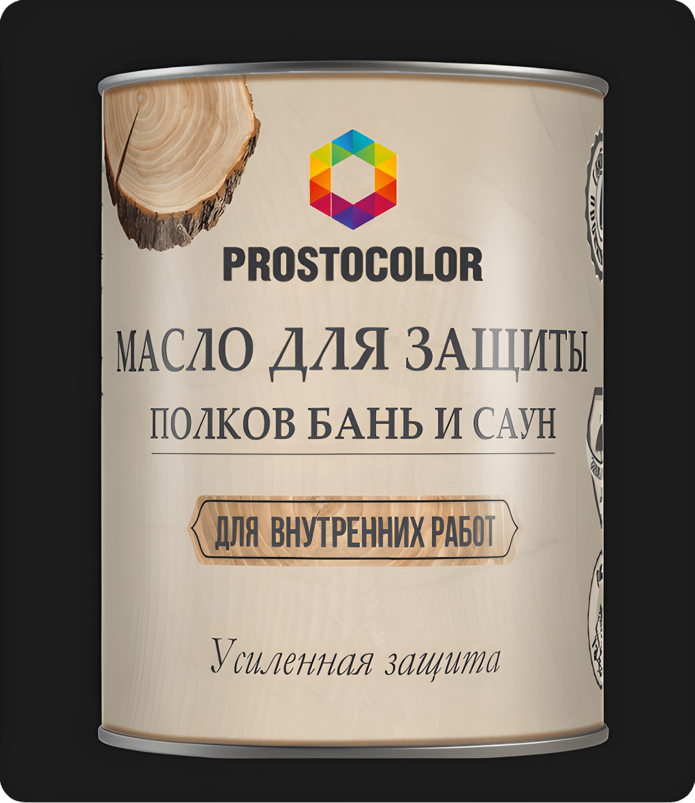 101311 Масло для полков бань и саун PROSTOCOLOR (метал) 0,75L, (6 ШТ)