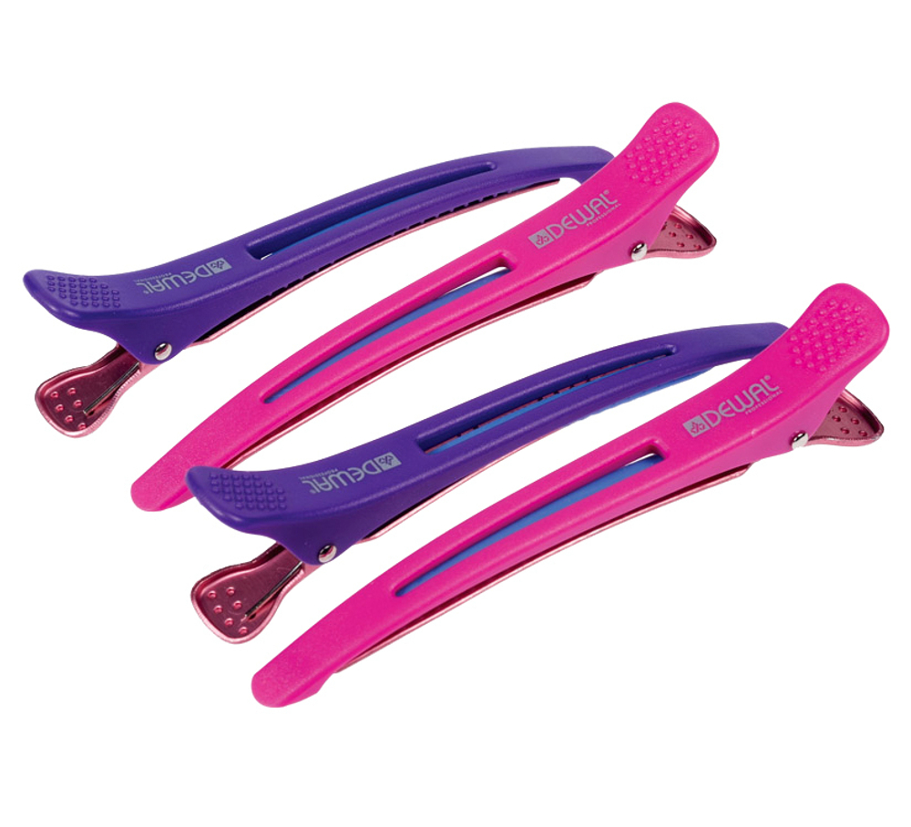 Зажим DEWAL пластик/металл с силиконовой вставкой 11,5см 4шт/уп (цена за 1шт)