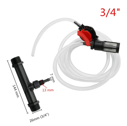 Комплект инжектора (трубки) Вентури 3/4 с подающим шлангом, регулятором, фильтром.