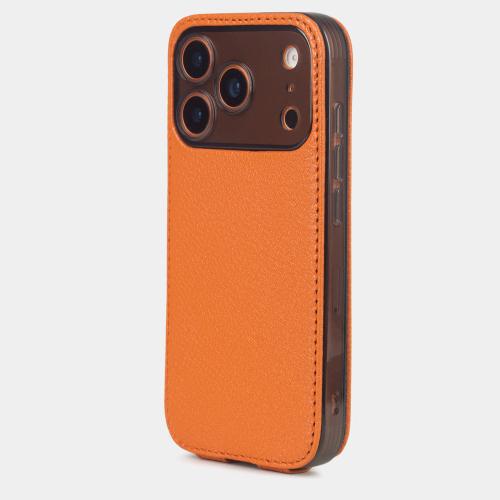 Чехол для iPhone 17 Pro - кожа козы, оранжевый