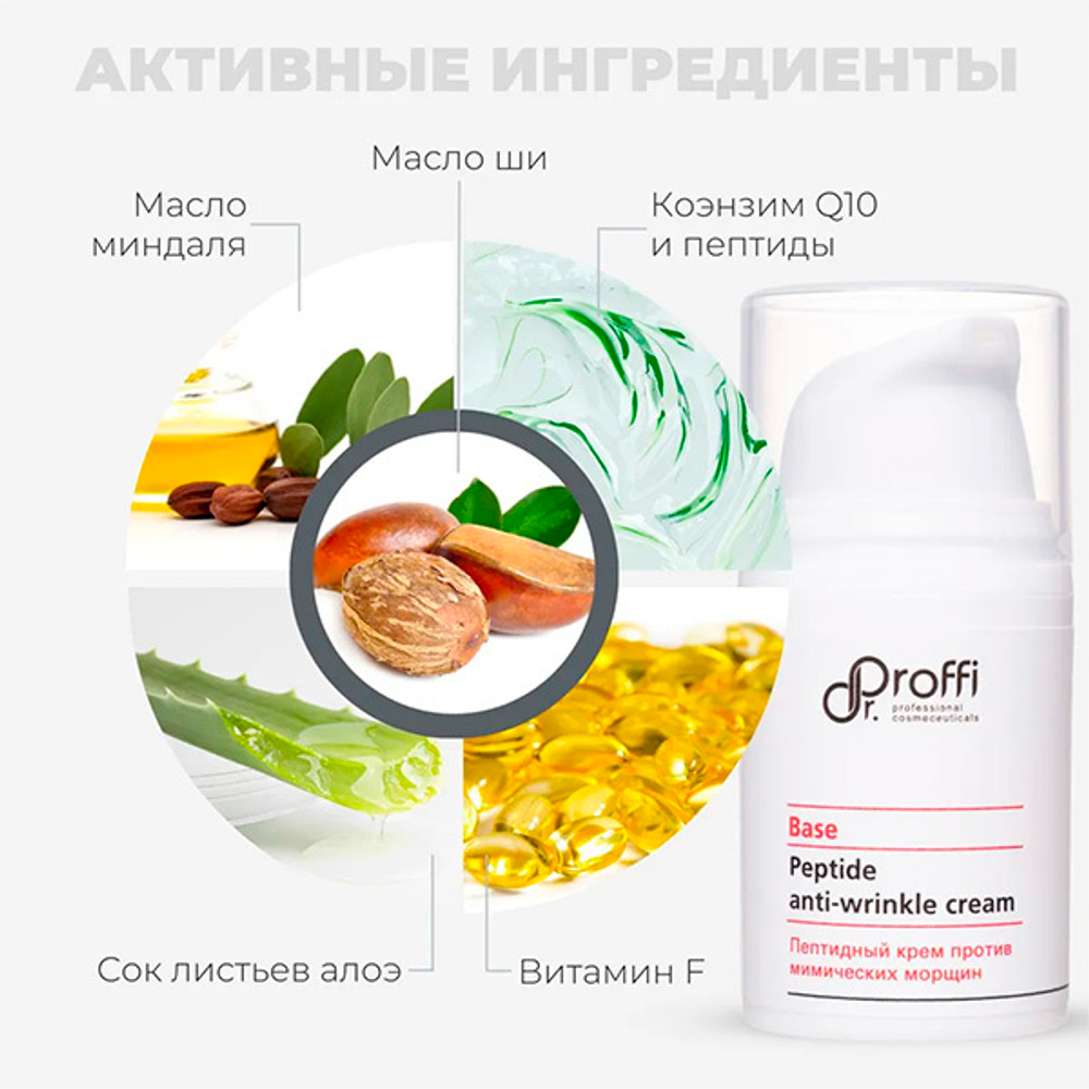 Пептидный крем против мимических морщин Doctor Proffi Base Peptide Anti-Wrinkle Cream 15мл