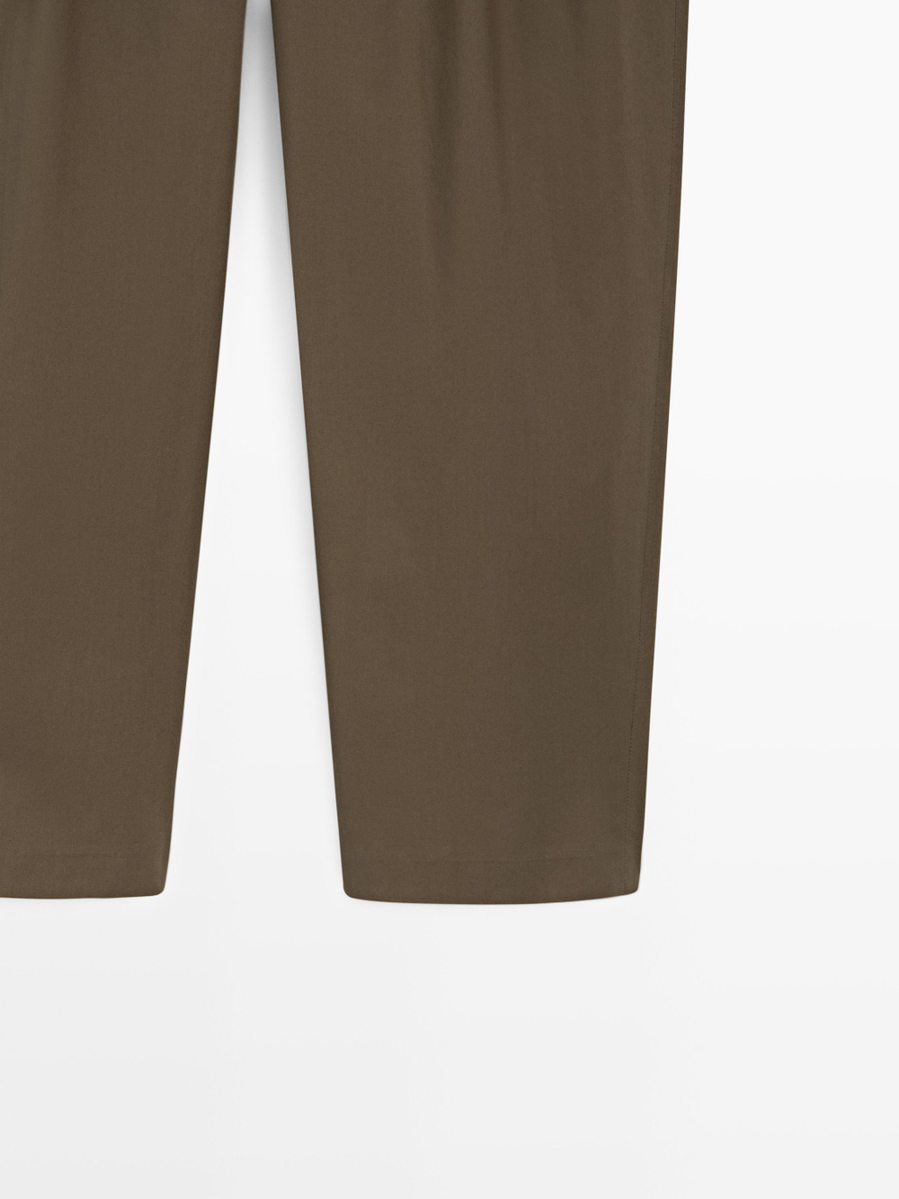 Massimo Dutti Хлопковые брюки с двойными вытачками, темно-зеленый