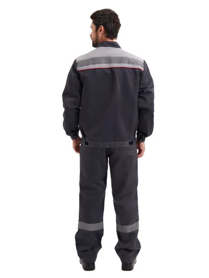 Костюм "Нова" (куртка+брюки) цв. т. серый/св. сер.