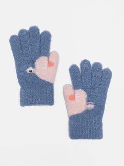 Перчатки детские (Серо-синий)