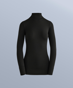 Oysho Бесшовная футболка из мериносовой шерсти, базовый слой, черный