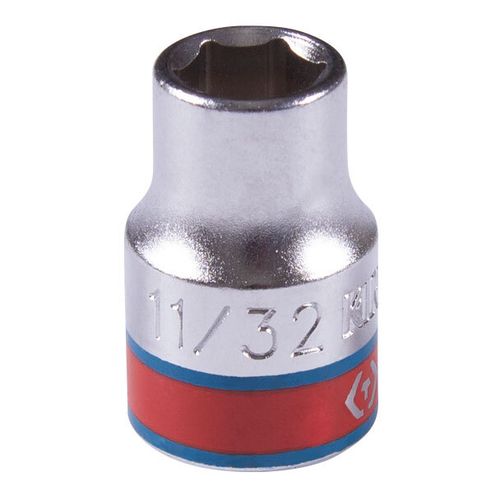 KING TONY (333511S) Головка торцевая стандартная шестигранная 3/8", 11/32", дюймовая