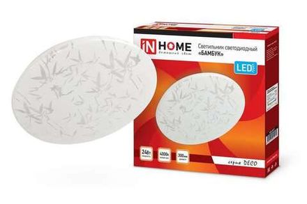 Светильник светодиодный DECO БАМБУК 24Вт 4000К 2160лм 230В 330х55мм IN HOME 4690612021911