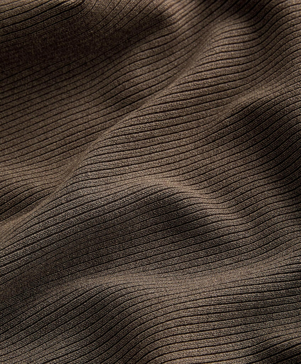 Oysho Куртка с капюшоном из трикотажной ткани в рубчик, ладан