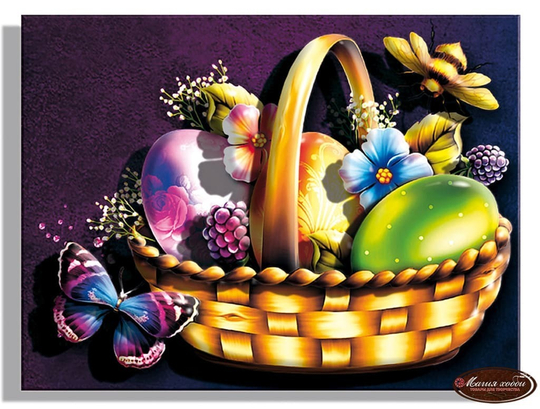 Папертоль РТ150111 "Корзинка с бабочкой"  10*12см.