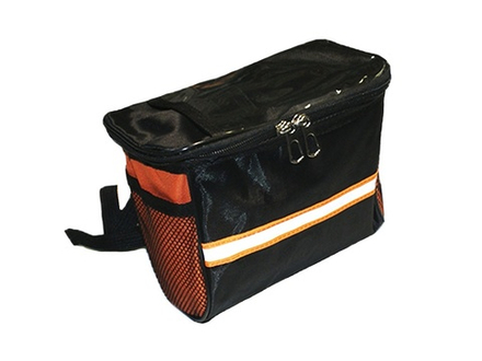 Сумка велосипедная под седло, чёрная с оранжевыми вставками: SV-2