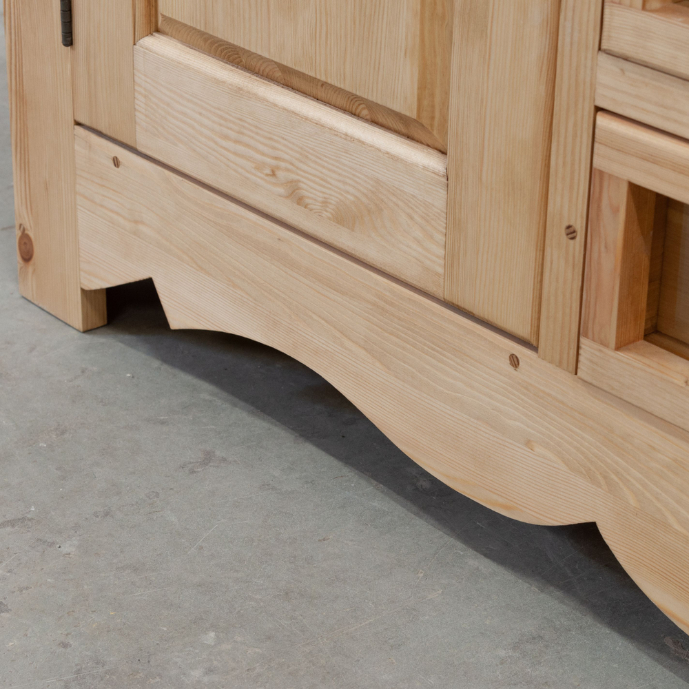 Шкаф буфет Прованс 4 двери 6 ящиков из массива сосны (верхняя и нижняя часть буфета)