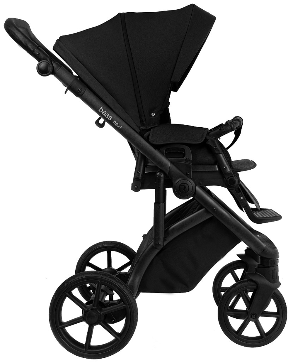 Детская коляска Roan Bass Next 2.0 3 в 1 с автокреслом Pituso Baesa Pro Black BSN/40/2 Caviar Black/Black/руч.Black