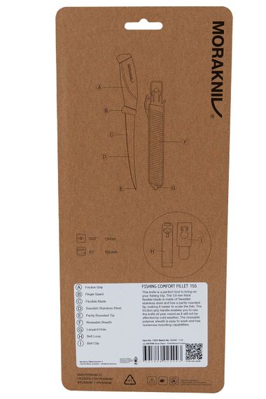 Нож филейный в пластиковых ножнах Morakniv Fishing Comfort File 155, арт. 13869