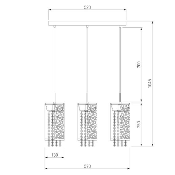 Подвесной светильник Eurosvet 1181/3 хром