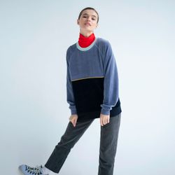 Женский свитшот синий/чернильный