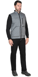 Жилет СИРИУС-ЕВРОПА удлиненный (на подкладке флис черный) графит