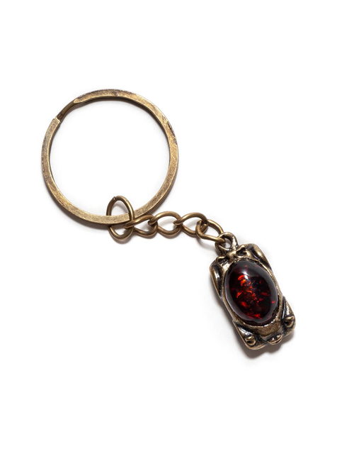 Брелок с янтарем натуральным - Машинка