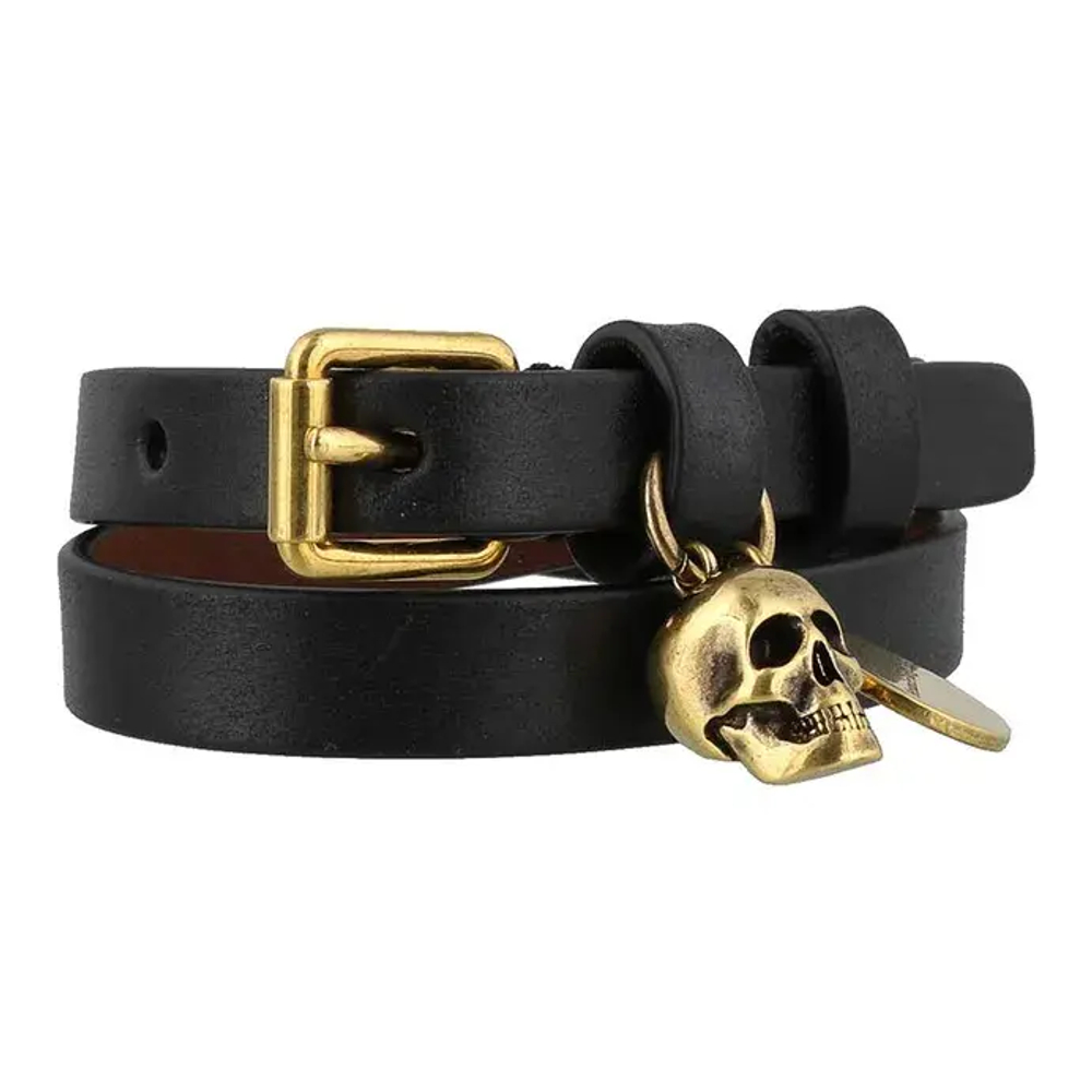 Alexander McQueen Double Wrap Leather Bracelet