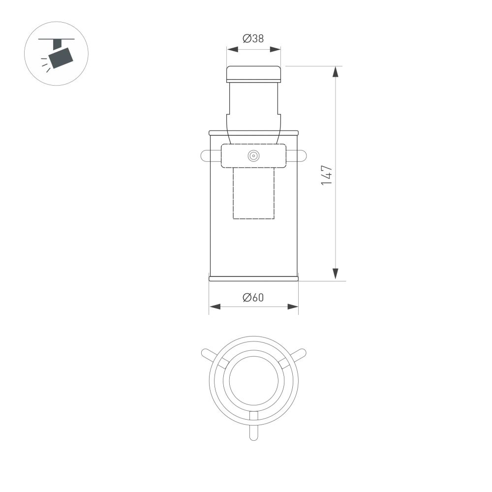 Светильник ART-APRIORI-LANTERN-C-R60-5W Warm3000 (GD, 350 deg, 48V) (Arlight, IP20 Металл, 3 года) 044753